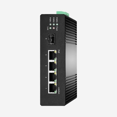IP30 100mbps PoE Switch With 4 Ethernet Ports 1 SFP 44-57V DC